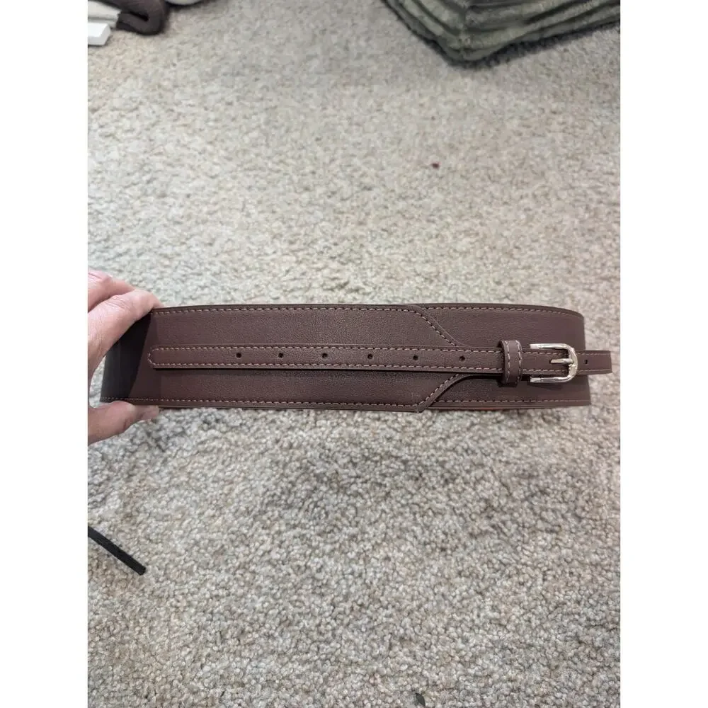 Corset Waist Belt Western Boho Chic Minimalist Women's Brown 2.5